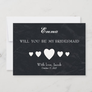Black Chalkboard kommer du bli min bridesmaid Inbjudningar