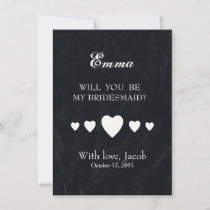 Black Chalkboard kommer du bli min bridesmaid Inbjudningar