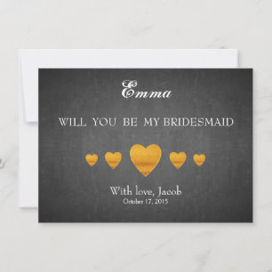 Black Chalkboard kommer du bli min bridesmaid Inbjudningar