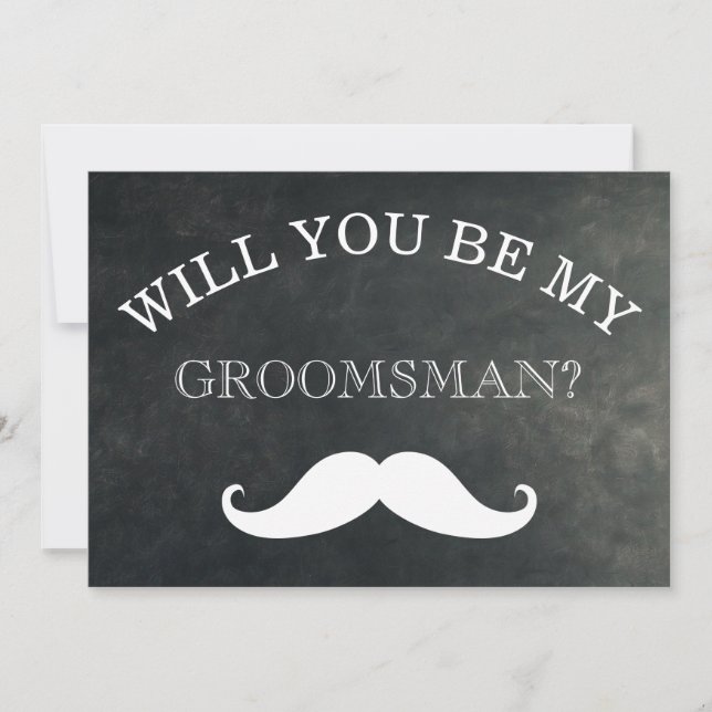Black Chalkboard kommer du bli min Groomsman Inbjudningar (Framsida)