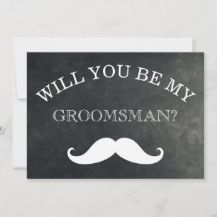 Black Chalkboard kommer du bli min Groomsman Inbjudningar