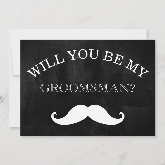 Black Chalkboard kommer du bli min Groomsman Inbjudningar (Framsida)
