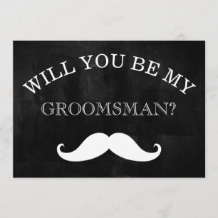 Black Chalkboard kommer du bli min Groomsman Inbjudningar