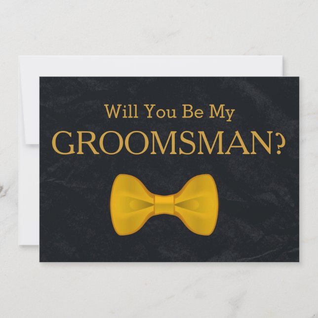 Black Chalkboard kommer du bli min Groomsman Inbjudningar (Framsida)