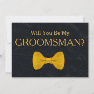 Black Chalkboard kommer du bli min Groomsman Inbjudningar