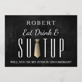 Black Chalkboard Kostym up Kommer du att bli min g Inbjudningar