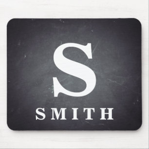 Black Chalkboard Personlig Monogram Musmatta