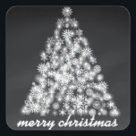 Black Chalkboard Sparkly jul Snowflake Träd Fyrkantigt Klistermärke<br><div class="desc">Det här är Helgdag Black Chalkboard jul Snowflake Träd Sticker. Du kan enkelt anpassa personligen genom att helt enkelt lägga till den text du väljer. Klicka på knappen "Anpassa" om du vill ha fler anpassningsalternativ.</div>