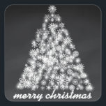 Black Chalkboard Sparkly jul Snowflake Träd Fyrkantigt Klistermärke<br><div class="desc">Det här är Helgdag Black Chalkboard jul Snowflake Träd Sticker. Du kan enkelt anpassa personligen genom att helt enkelt lägga till den text du väljer. Klicka på knappen "Anpassa" om du vill ha fler anpassningsalternativ.</div>