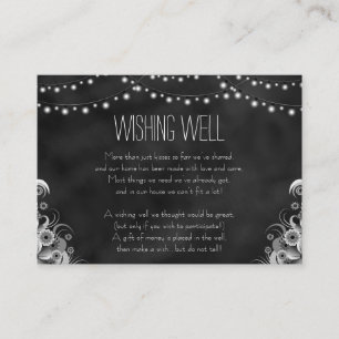 Black Chalkboard String Ljus Wishing-Wishing-brunn Tilläggskort