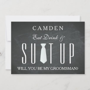 Black Chalkboard Suitup, kommer du att bli min gro Inbjudningar