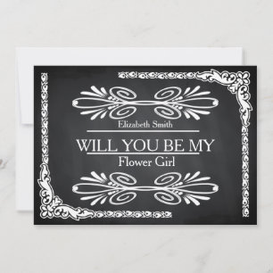 Black Chalkboard Swirl, kommer du att bli min Flow Inbjudningar
