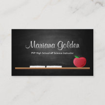 Black Chalkboard Teacher's Affärskort