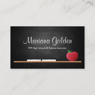 Black Chalkboard Teacher's Affärskort Visitkort