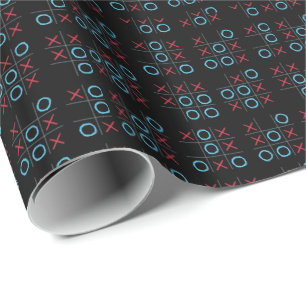 Black Chalkboard Tic Tac Toe X och O's Game Presentpapper