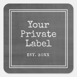Black Chalkboard Your Private Label Square Fyrkantigt Klistermärke