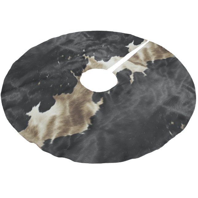 Black Champagne Guld Cowhide Julgransmatta Borstad Polyester (Vinklad)
