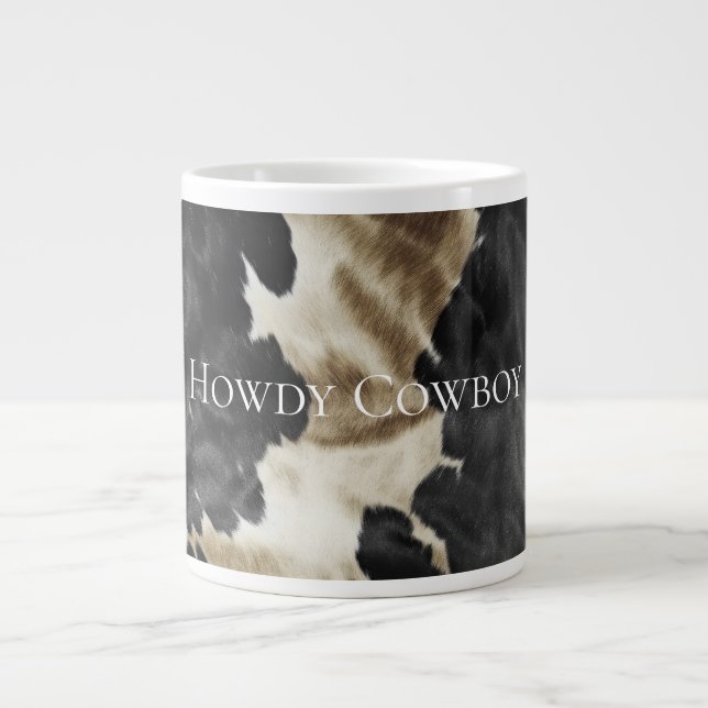 Black Champagne Guld Cowhide Jumbo Mugg (Framsidan)