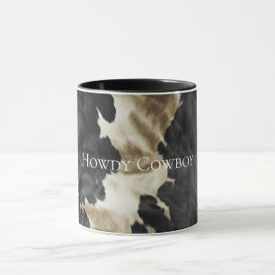Black Champagne Guld Cowhide Mugg