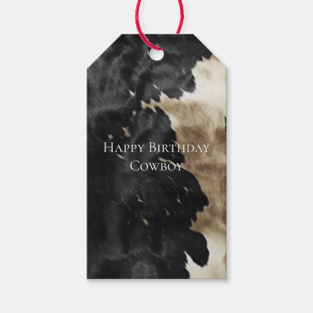 Black Champagne Guld Cowhide Presentetikett (Framsidan)