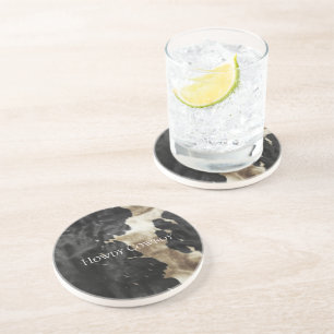 Black Champagne Guld Cowhide Underlägg