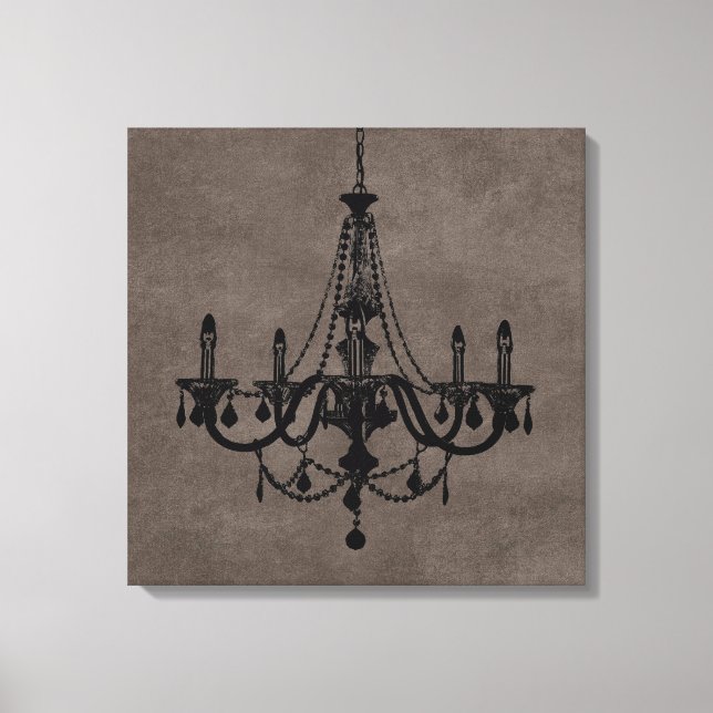 Black Chandelier Canvastryck (Framsida)