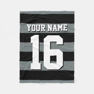 Black Charcol Team Jersey Preppy Rand Fleecefilt