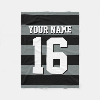 Black Charcol Team Jersey Preppy Rand Fleecefilt