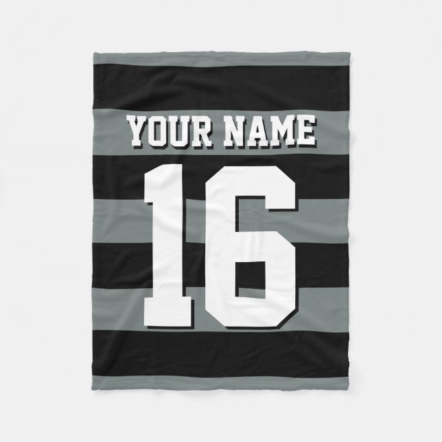 Black Charcol Team Jersey Preppy Rand Fleecefilt (Framsidan)