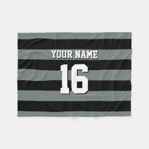 Black Charcol Team Jersey Preppy Rand Fleecefilt