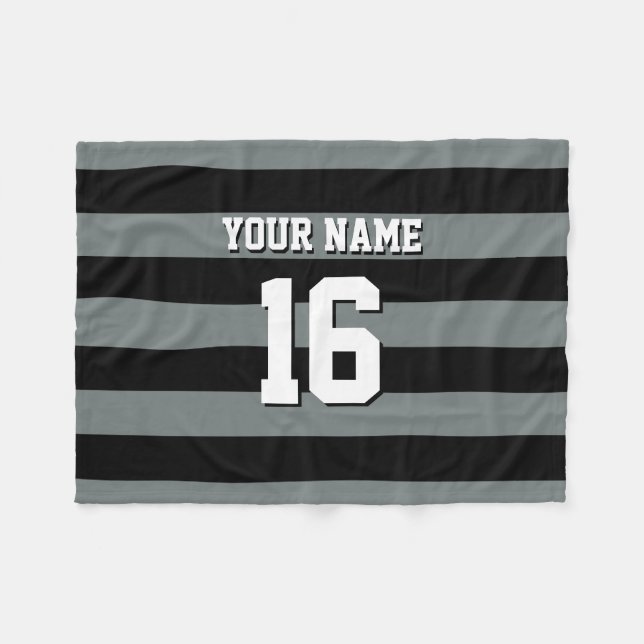 Black Charcol Team Jersey Preppy Rand Fleecefilt (Framsidan (Horisontell))