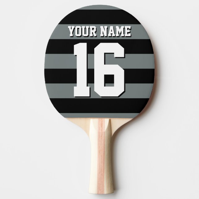 Black Charcol Team Jersey Preppy Rand Pingisracket (Framsidan)