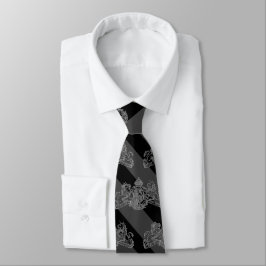 Black Charcol Tuxedo Rand Silver Emblem Slips
