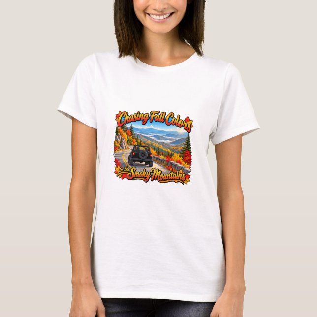 Black_Chasing Fall Colors Smoky Mt T-Shirt (Framsida)