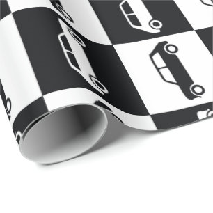Black Checkerboard Mini Cooper Presentpapper