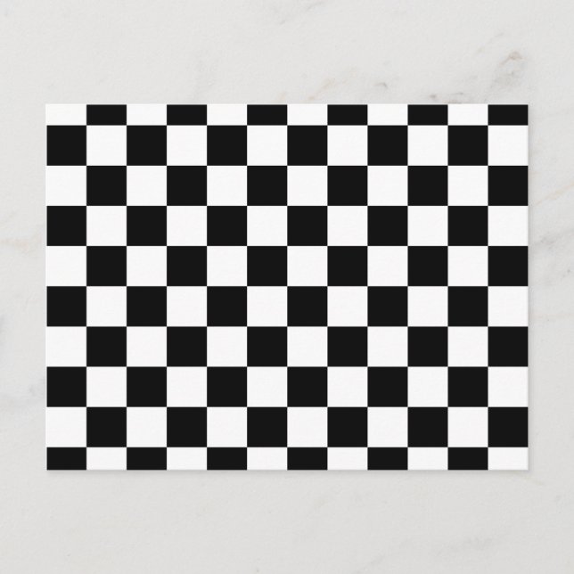 Black Checkerboard Mönster Vykort (Framsida)