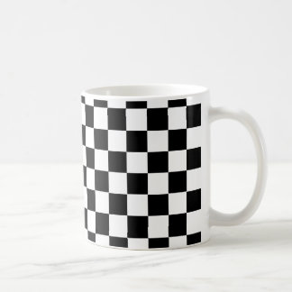 Black Checkered Mönster Kaffemugg