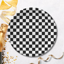 Black Checkered Tallrikar