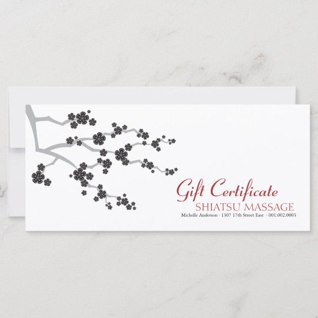 Black Cherry Blommars Flowers Zen Gift Certificate (Framsida)
