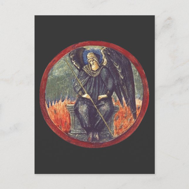 Black Cherubim angel Vykort (Framsida)