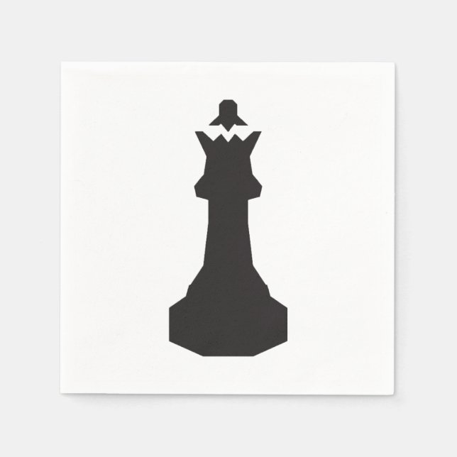 Black Chess Biet Pappra Napkins Pappersservett (Framsidan)