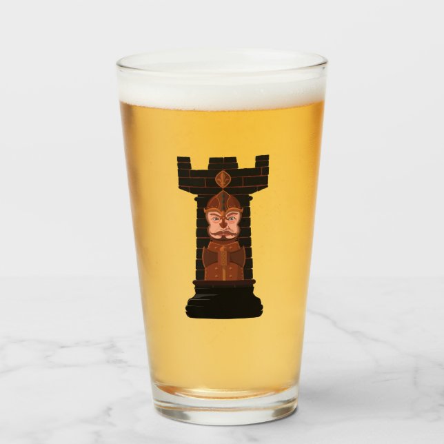 Black Chess Rook Glaskopp (Framsida fylld)