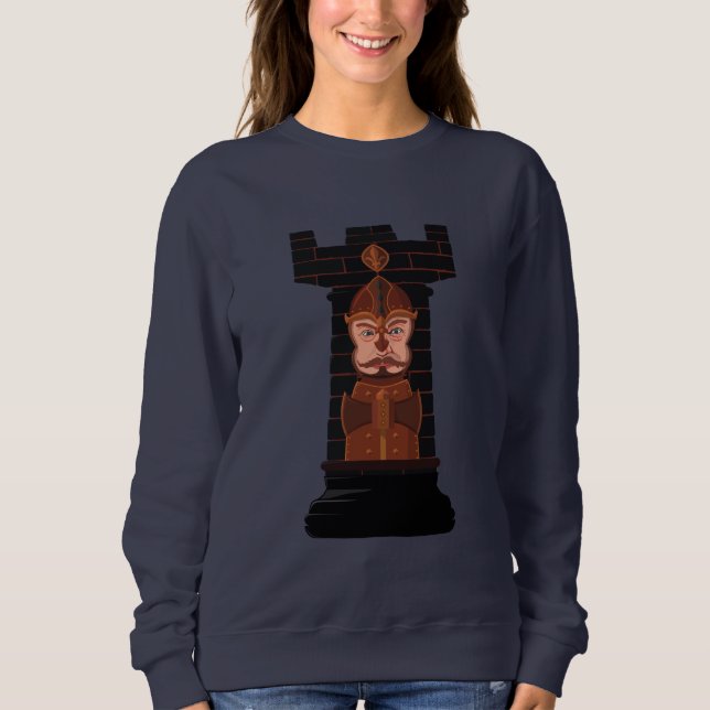 Black Chess Rook T Shirt (Framsida)