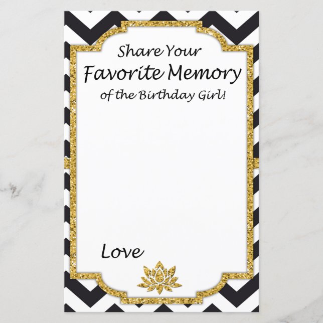 Black Chevron Favorite Memory of the Birthday (Framsida)