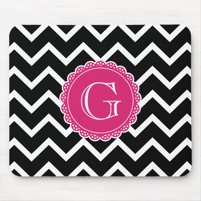 Black Chevron Shock rosa Monogram Musmatta (Framsidan)