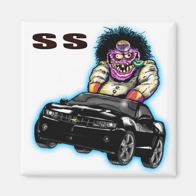 Black Chevy Camaro SS Magnet (Framsidan)
