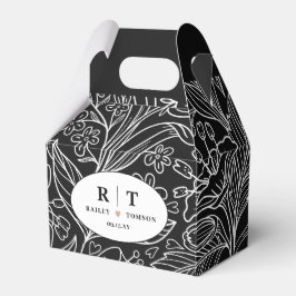 Black Chic Modern Blommigt Bröllop Presentaskar