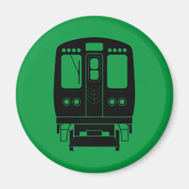 Black Chicago "L"-profil på Gröntens bakgrund Magnet