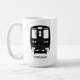Black Chicago ’L’ Profile Kaffemugg