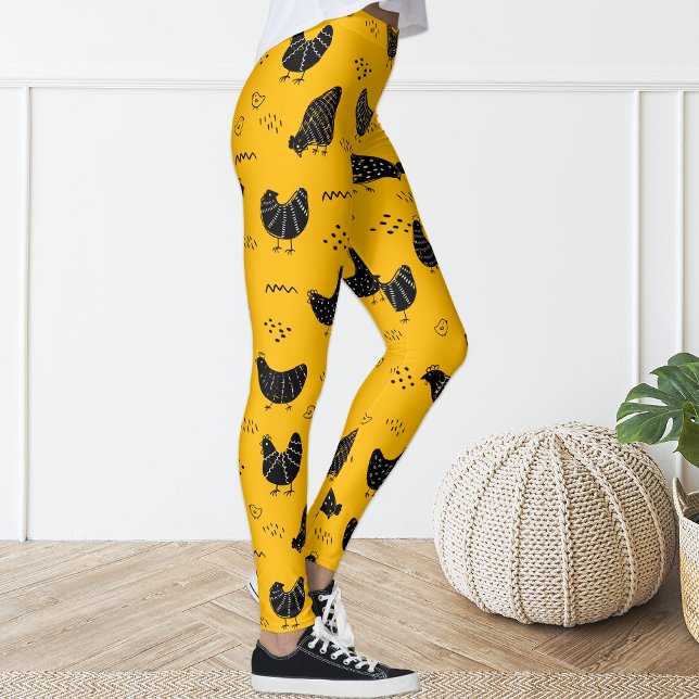 Black Chicken Leggings, Gult av kute Roligt Leggings (Skapare uppladdad)